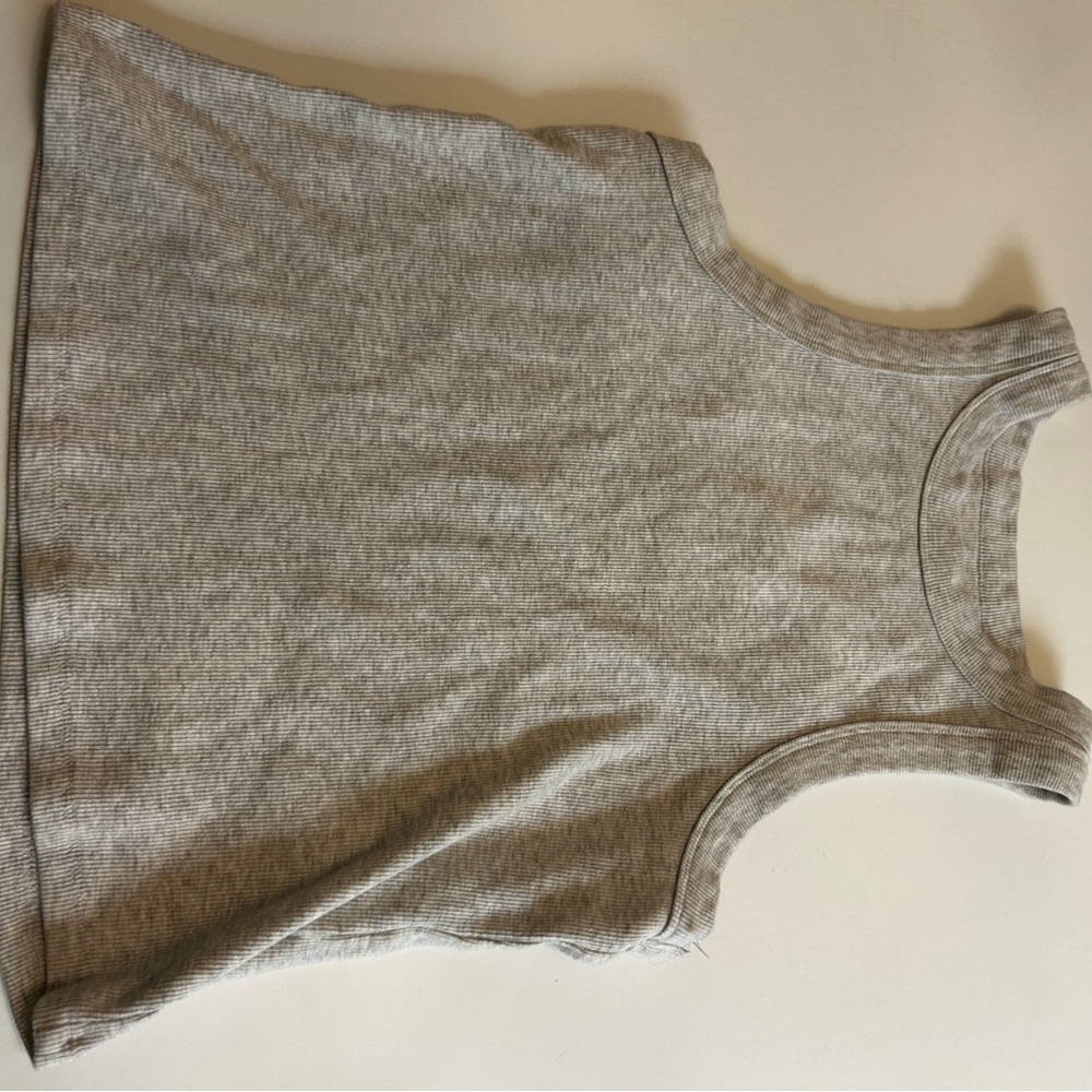 Gray Ribbed Tank Top - Picture 1 of 1